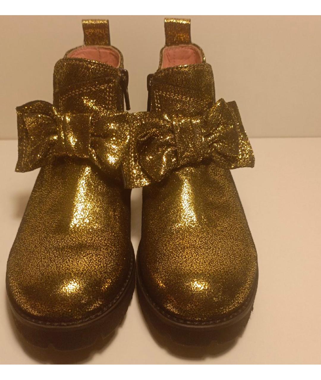 MONTELPARE TRADITION Золотые кожаные ботинки, фото 5