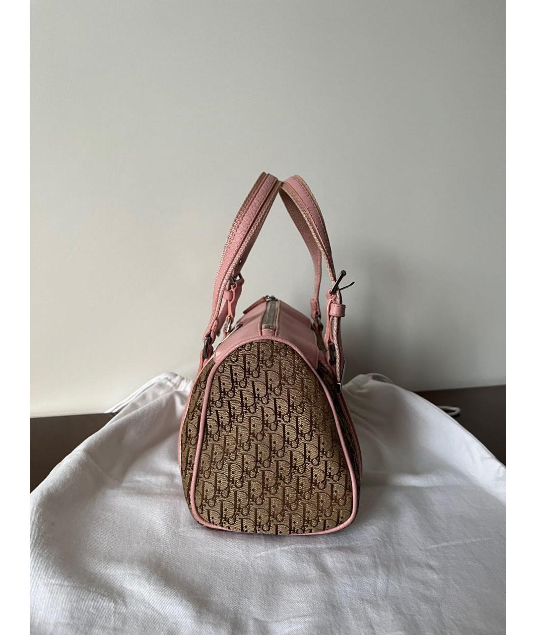 CHRISTIAN DIOR Бежевая жаккардовая сумка с короткими ручками, фото 4