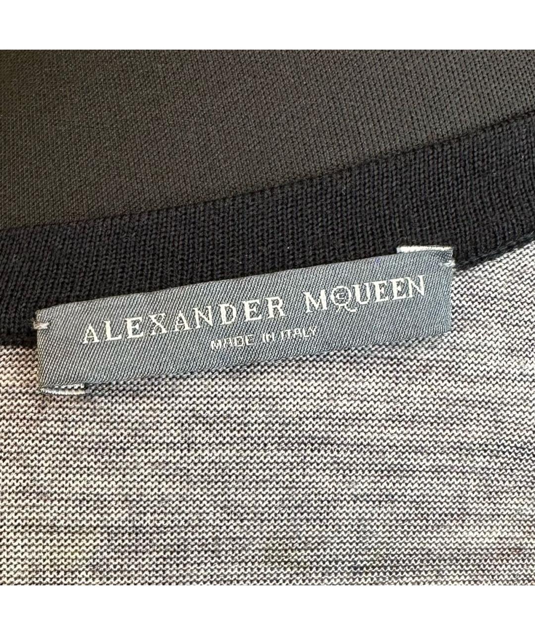 ALEXANDER MCQUEEN Черное шерстяное повседневное платье, фото 7