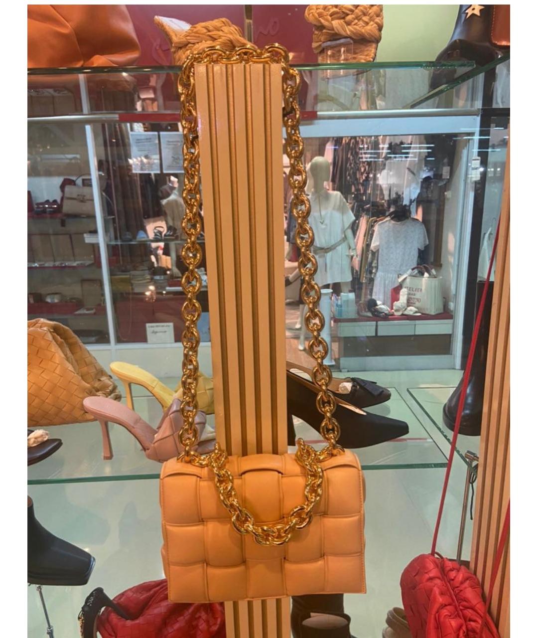 BOTTEGA VENETA Оранжевая кожаная сумка через плечо, фото 2