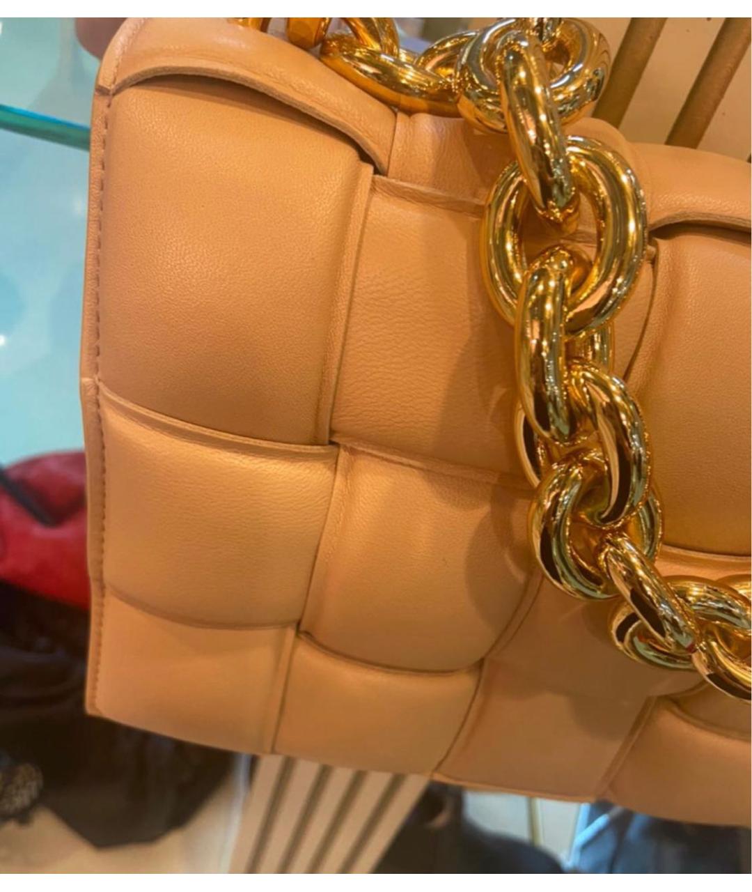 BOTTEGA VENETA Оранжевая кожаная сумка через плечо, фото 3