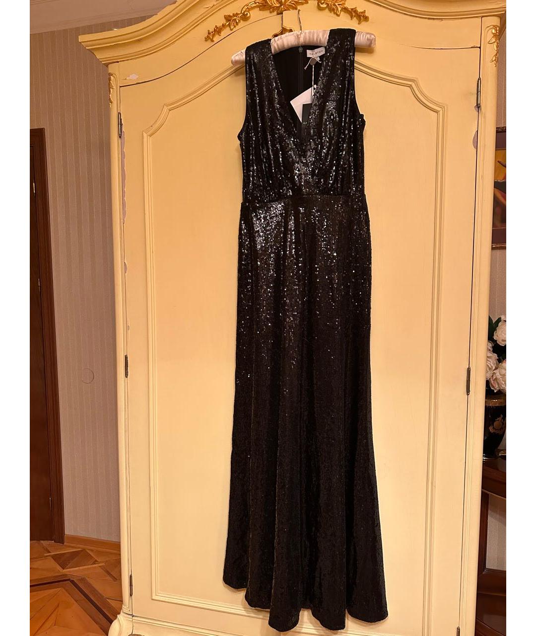 HALSTON HERITAGE Черное полиэстеровое вечернее платье, фото 7