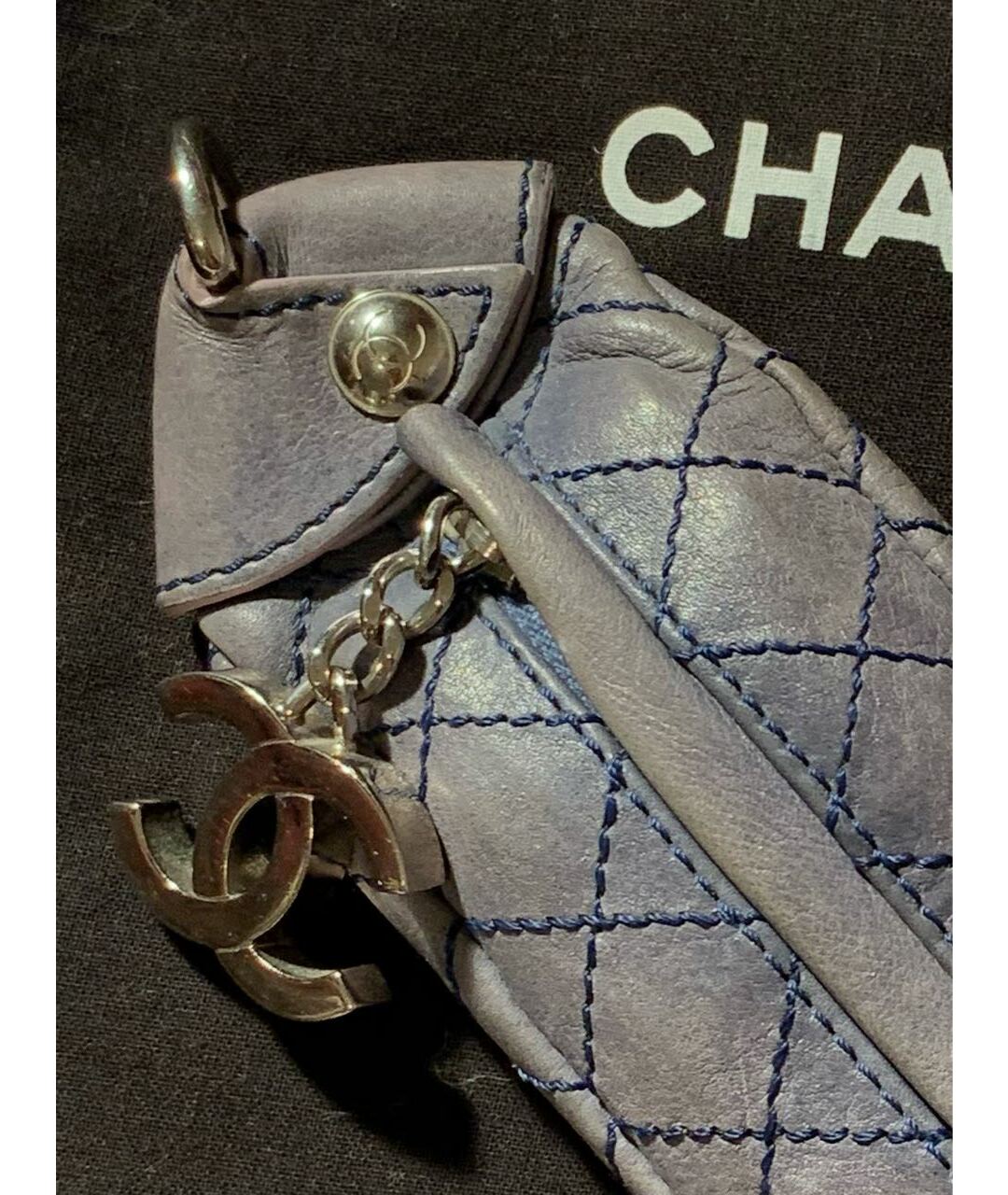 CHANEL PRE-OWNED Голубой кожаный кошелек, фото 2
