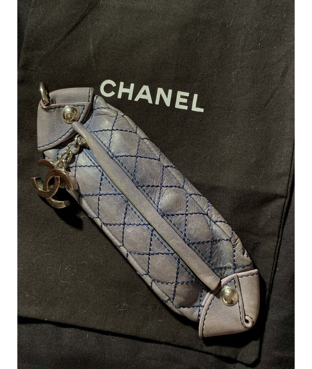 CHANEL PRE-OWNED Голубой кожаный кошелек, фото 3