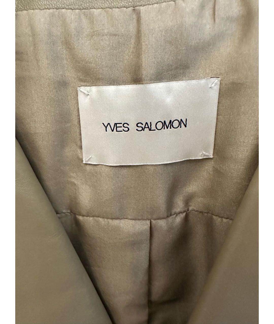 YVES SALOMON Хаки кожаная куртка, фото 3