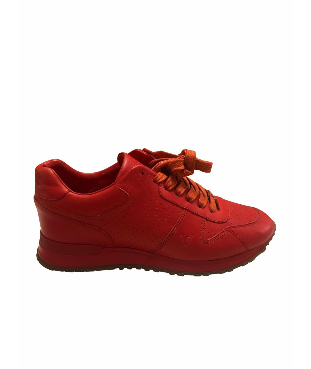 LOUIS VUITTON Красные кожаные кроссовки, фото 1