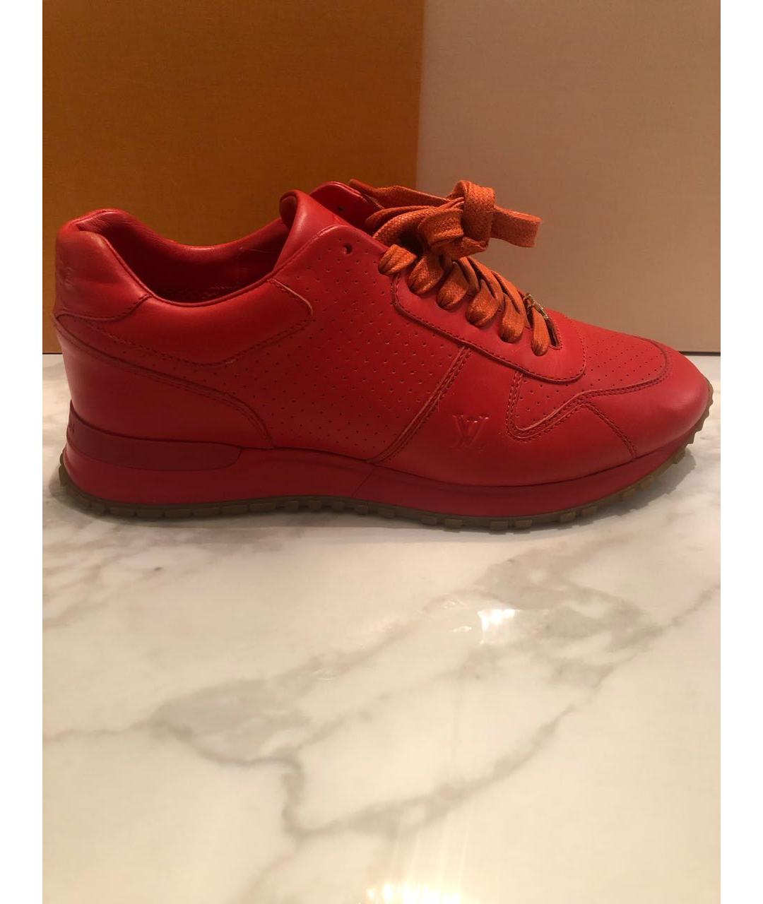 LOUIS VUITTON PRE-OWNED Красные кожаные кроссовки, фото 7