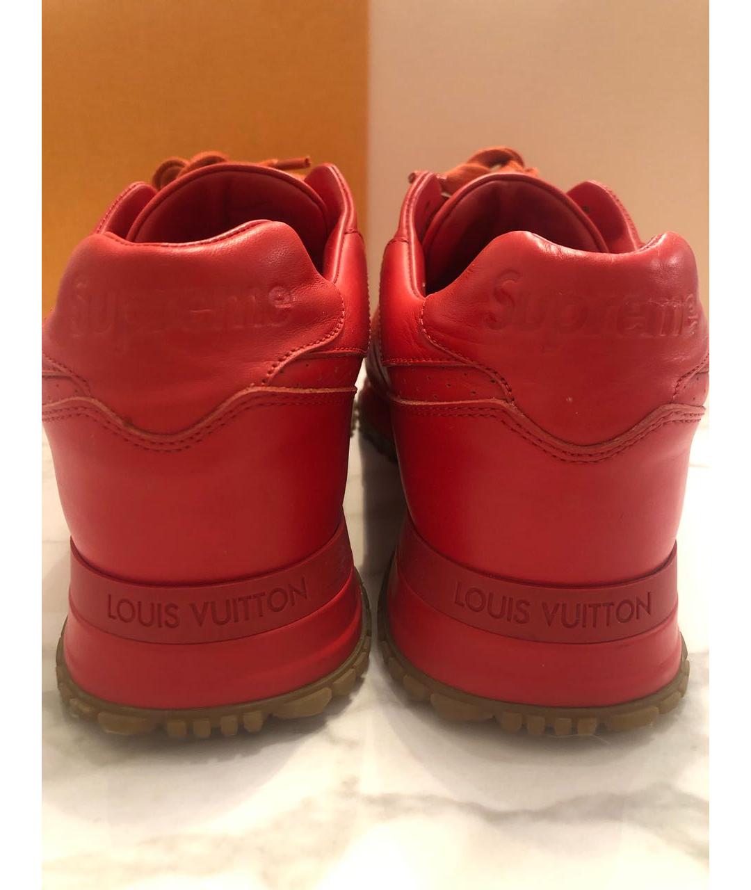 LOUIS VUITTON PRE-OWNED Красные кожаные кроссовки, фото 4