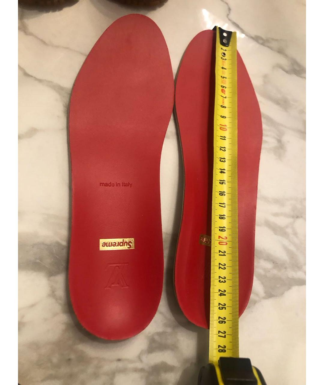 LOUIS VUITTON PRE-OWNED Красные кожаные кроссовки, фото 5