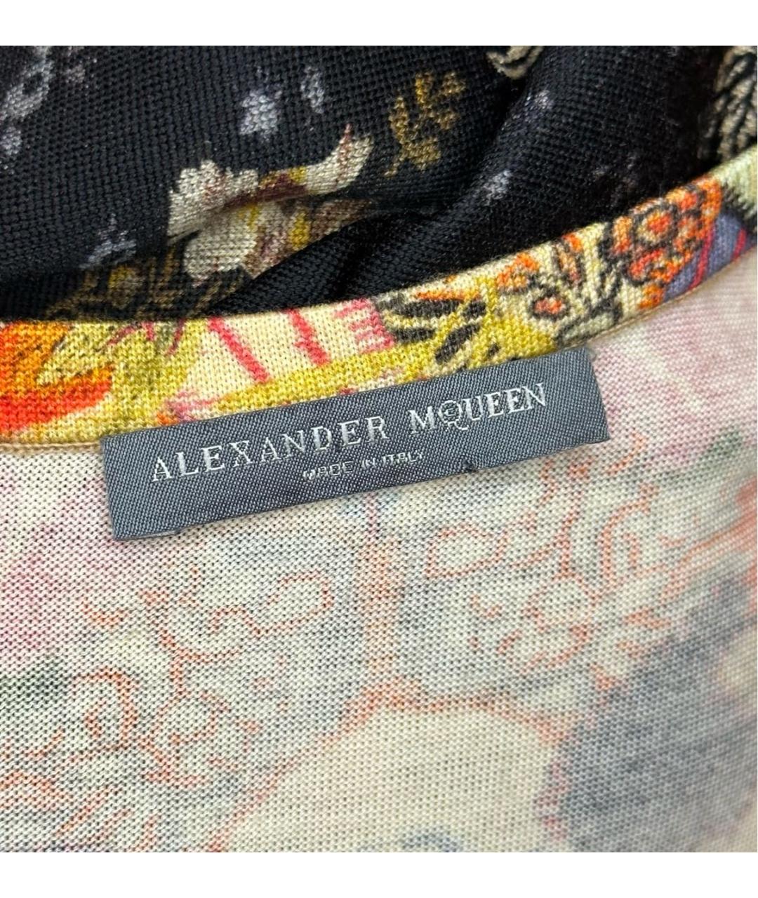 ALEXANDER MCQUEEN Мульти шерстяное повседневное платье, фото 5