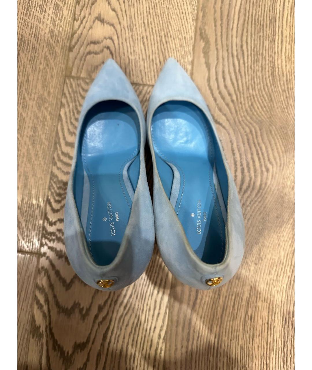 LOUIS VUITTON PRE-OWNED Голубые замшевые туфли, фото 3