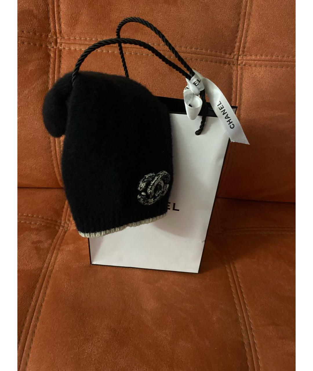 CHANEL Черная кашемировая шапка, фото 3