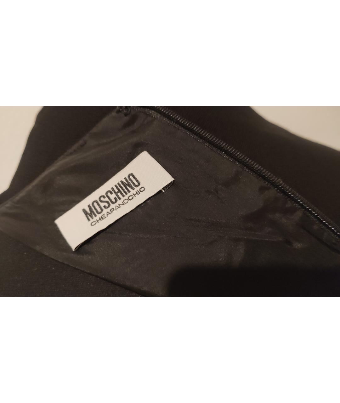 MOSCHINO Черное шерстяное коктейльное платье, фото 3