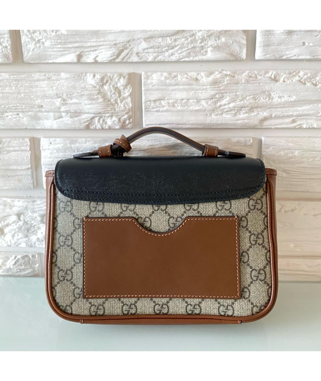 GUCCI Коричневая кожаная сумка через плечо, фото 3