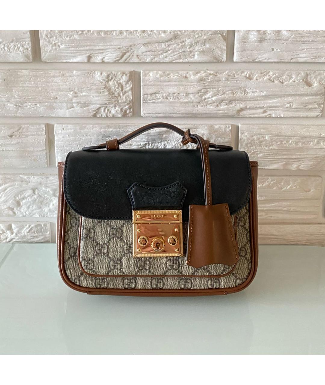 GUCCI Коричневая кожаная сумка через плечо, фото 8