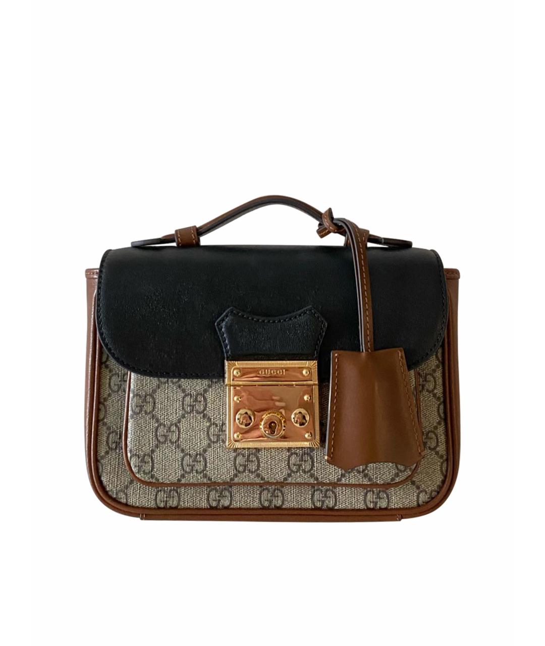 GUCCI Коричневая кожаная сумка через плечо, фото 1