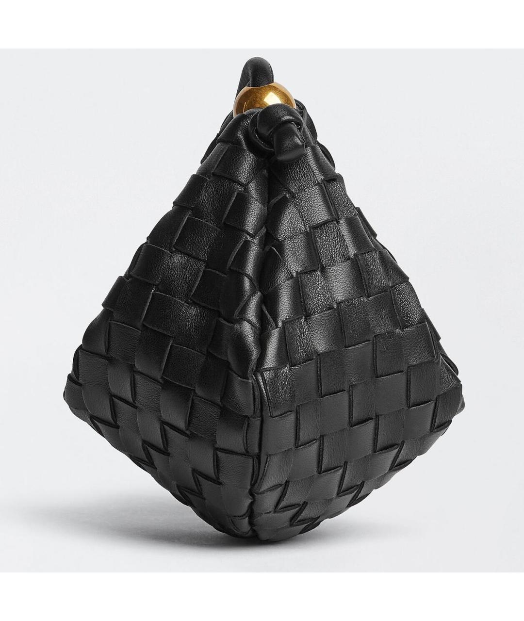 BOTTEGA VENETA Черная кожаная сумка через плечо, фото 2