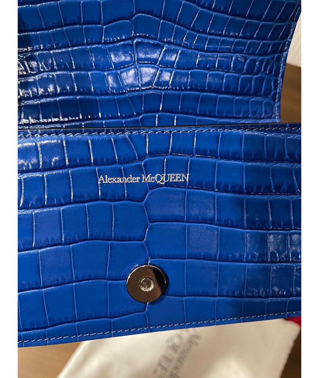 ALEXANDER MCQUEEN Синяя кожаная сумка через плечо, фото 5