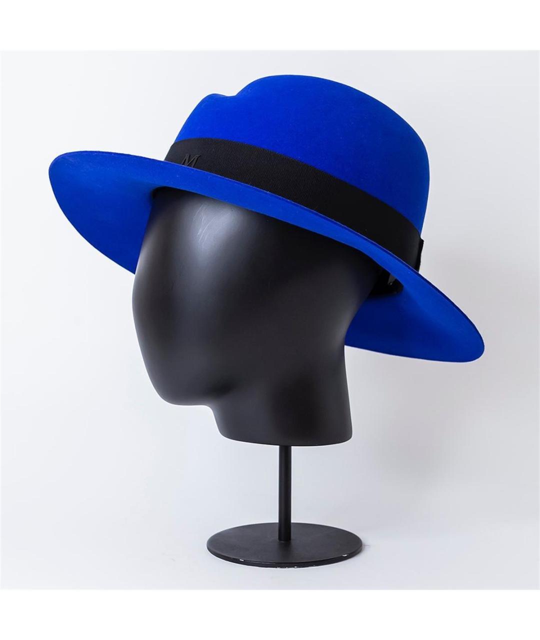 MAISON MICHEL Синяя шерстяная шляпа, фото 3