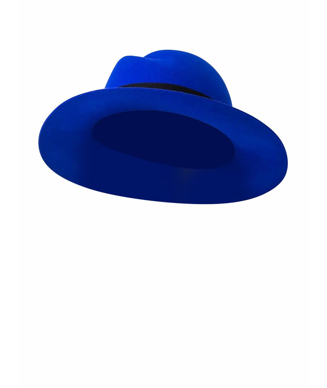 MAISON MICHEL Синяя шерстяная шляпа, фото 1