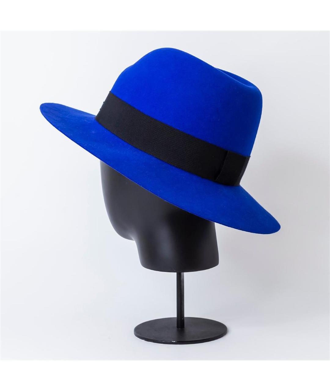 MAISON MICHEL Синяя шерстяная шляпа, фото 4