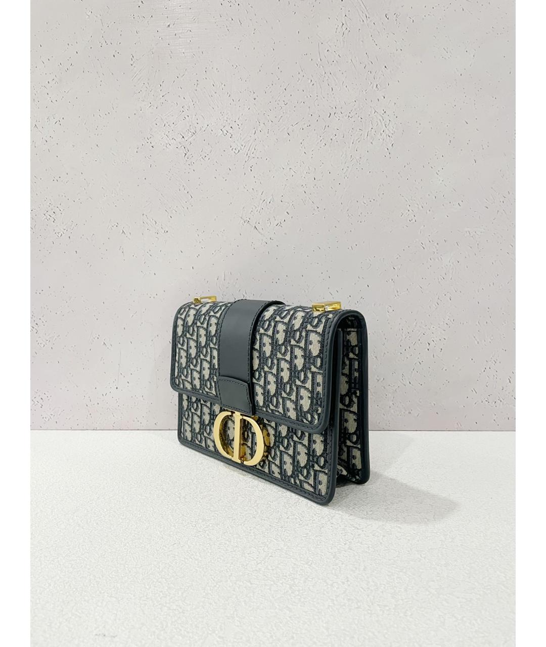 CHRISTIAN DIOR Темно-синяя жаккардовая сумка через плечо, фото 3