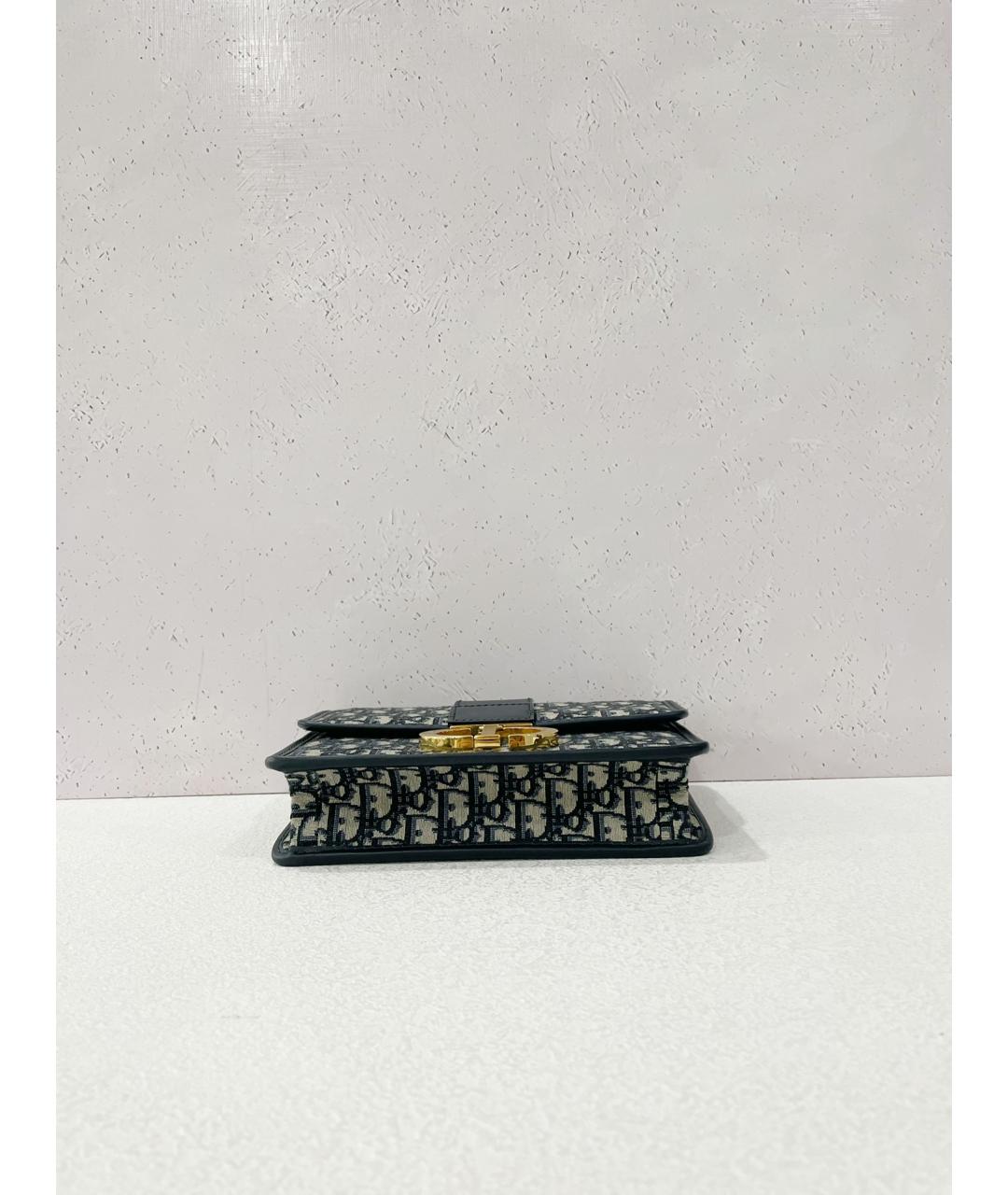 CHRISTIAN DIOR Темно-синяя жаккардовая сумка через плечо, фото 5