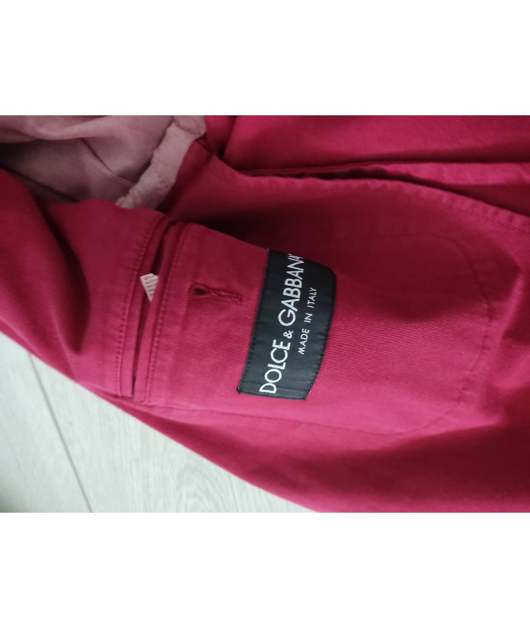 DOLCE&GABBANA Бордовый хлопковый пиджак, фото 2