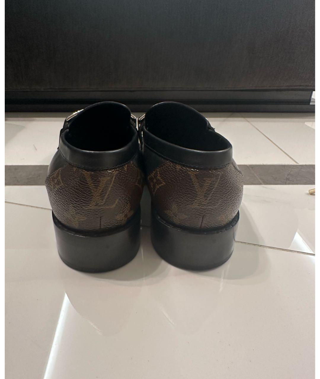 LOUIS VUITTON PRE-OWNED Черные кожаные лоферы, фото 4