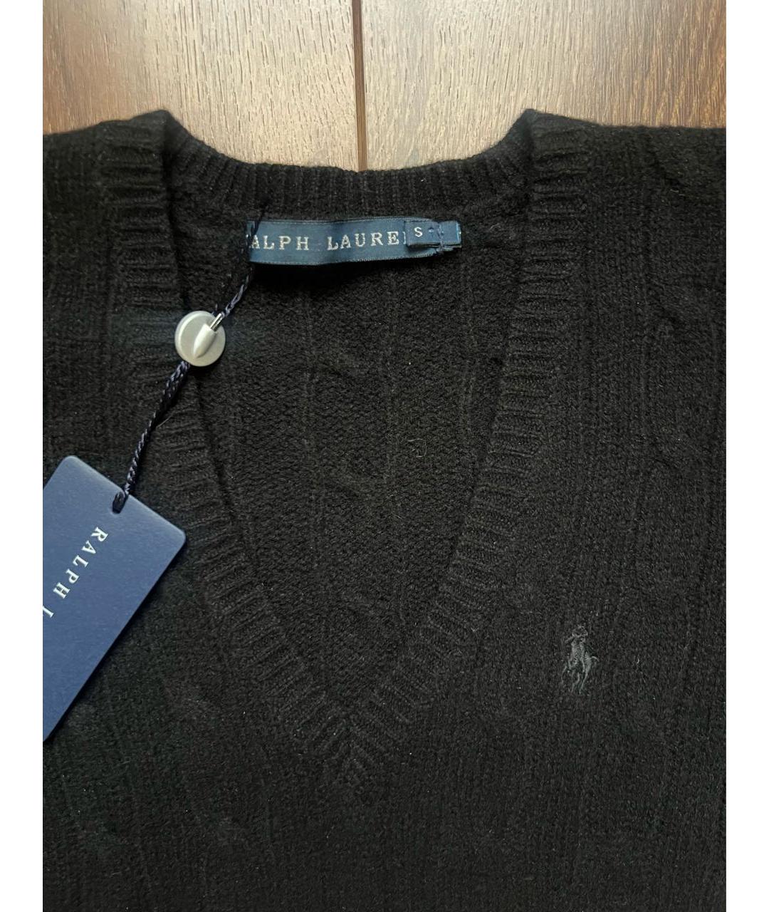 RALPH LAUREN Черный шерстяной джемпер / свитер, фото 3