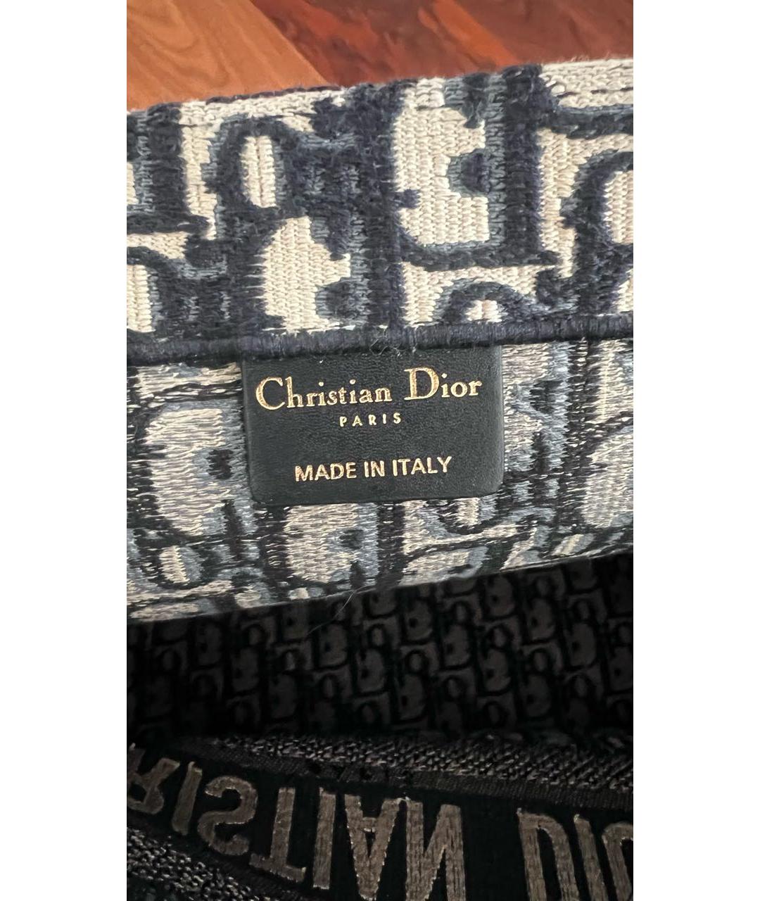 CHRISTIAN DIOR Синяя тканевая сумка тоут, фото 4
