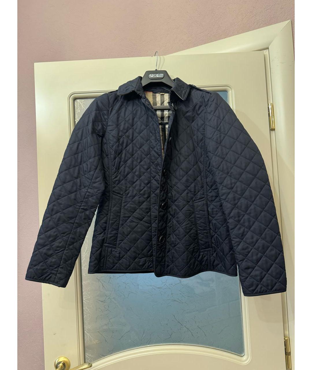 BURBERRY Темно-синяя полиэстеровая куртка, фото 7