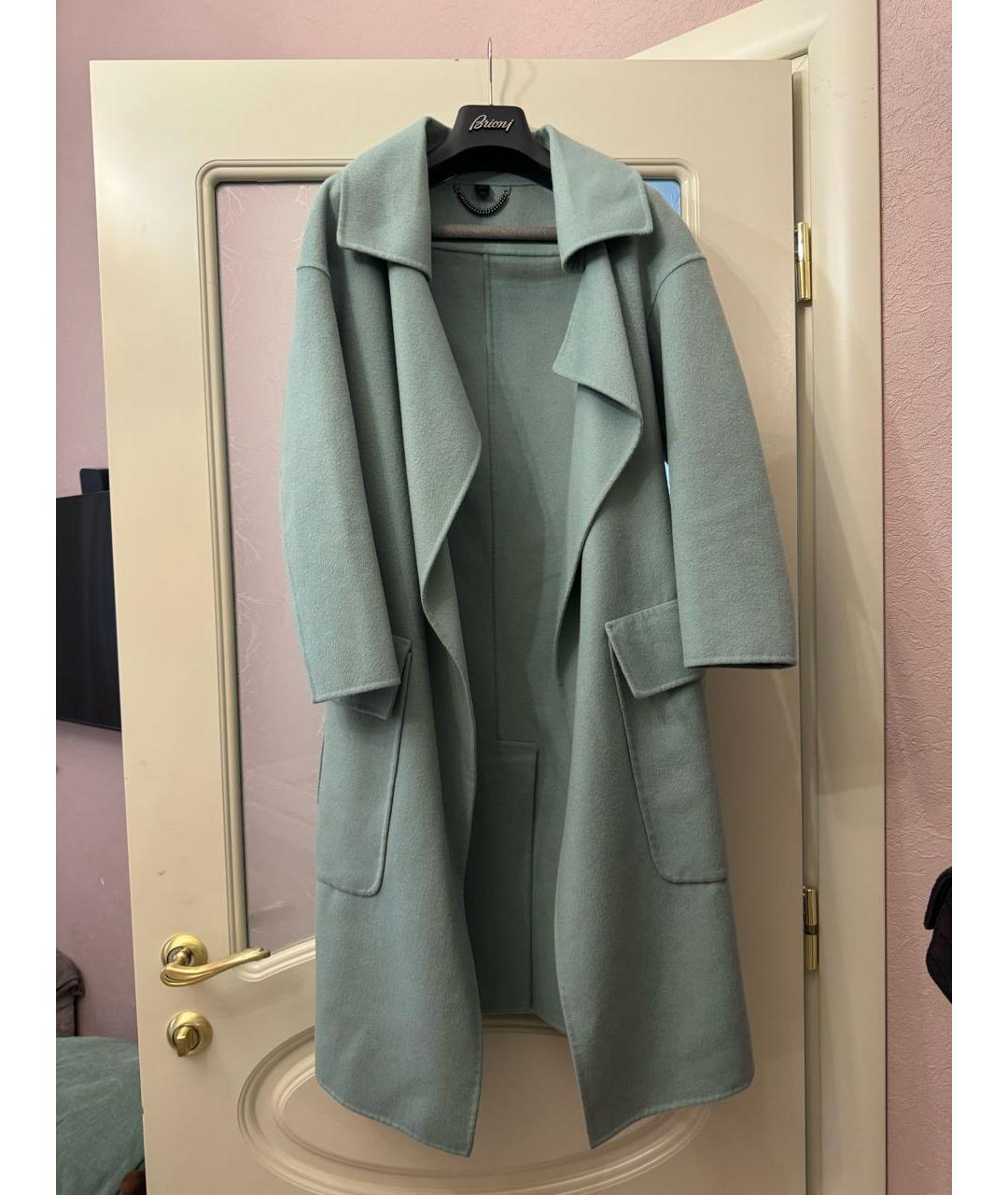 BURBERRY Зеленые шерстяное пальто, фото 7