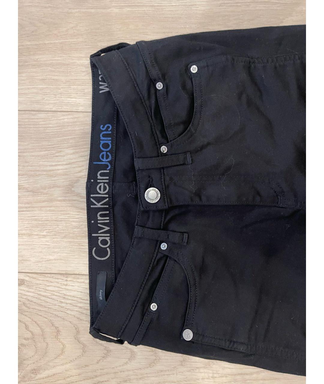 CALVIN KLEIN JEANS Черные хлопко-эластановые джинсы слим, фото 2