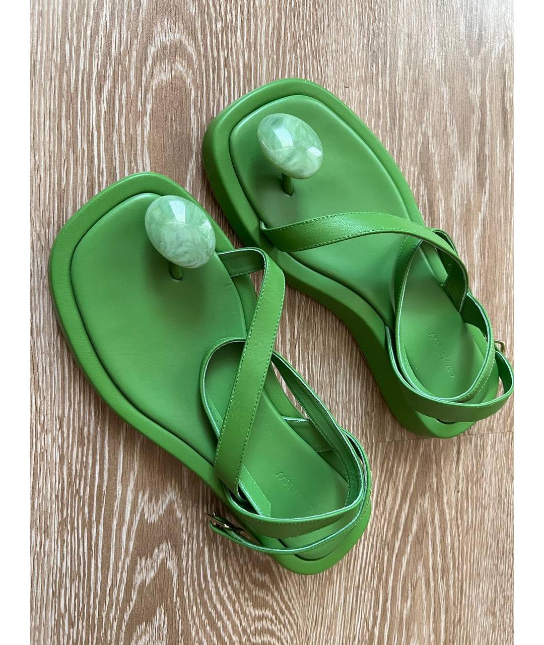 GIABORGHINI Зеленые кожаные сандалии, фото 7