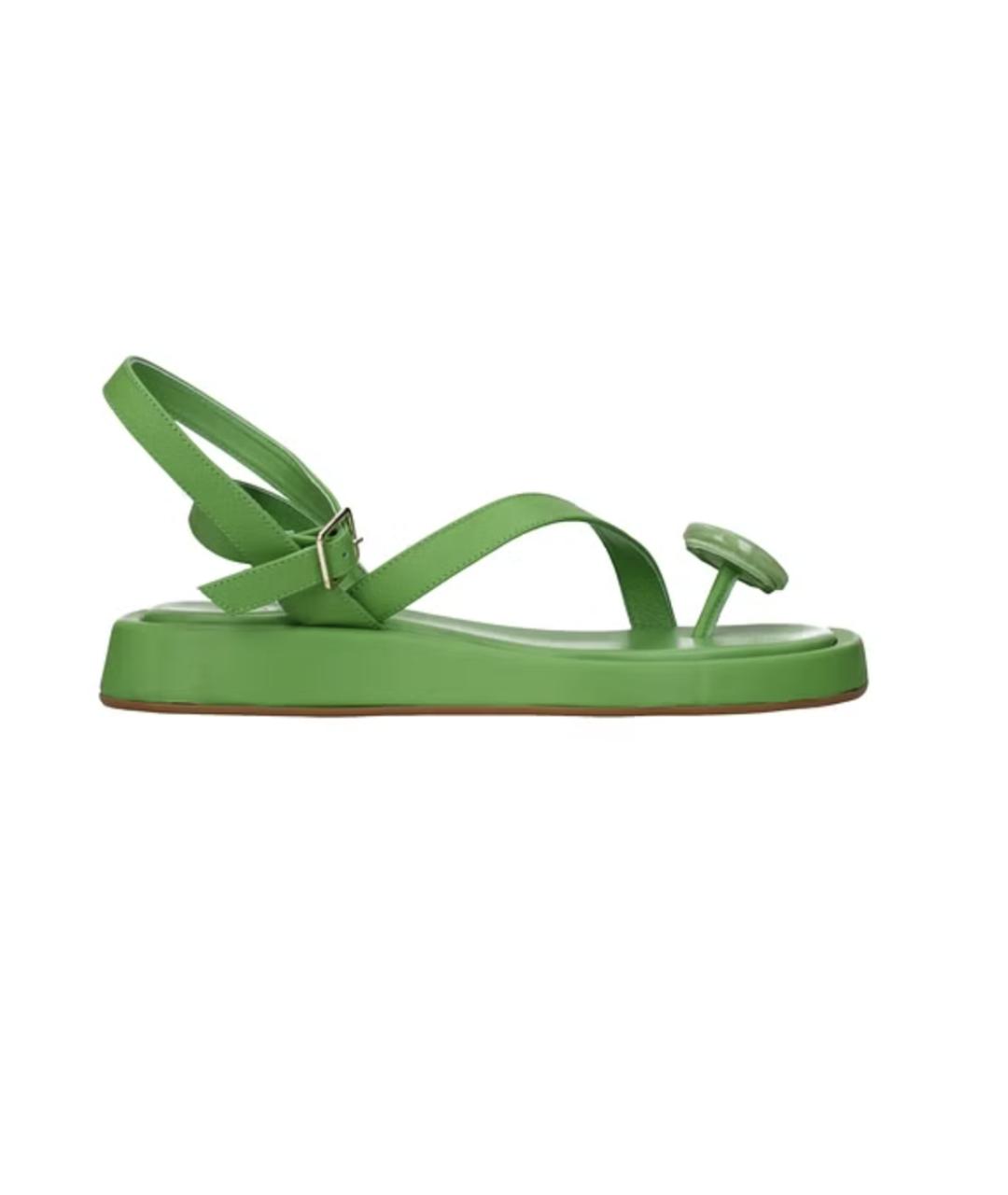 GIABORGHINI Зеленые кожаные сандалии, фото 8