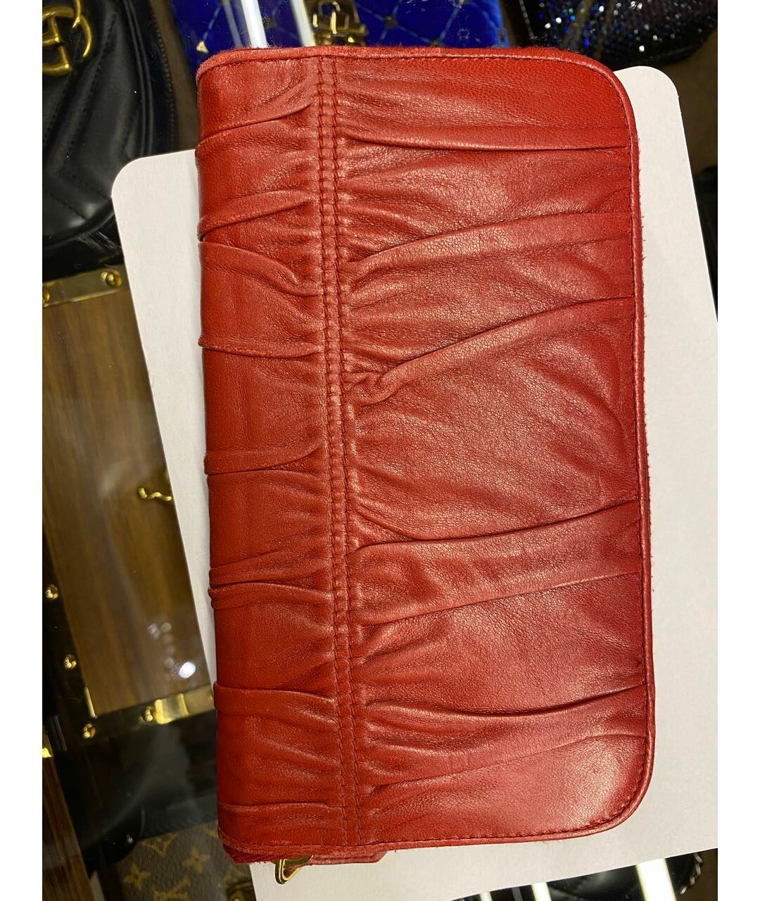 PRADA Красный кожаный кошелек, фото 6