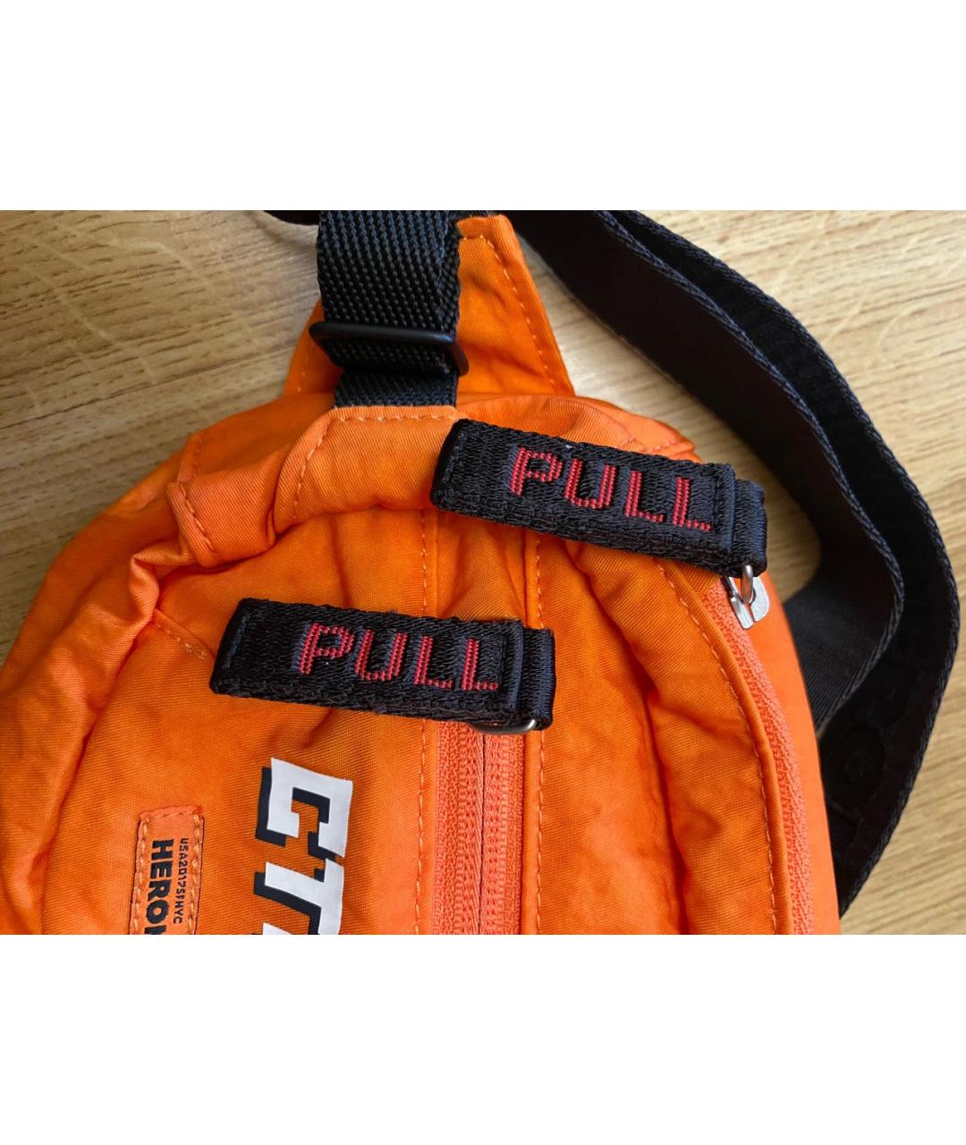 HERON PRESTON Оранжевая синтетическая поясная сумка, фото 7