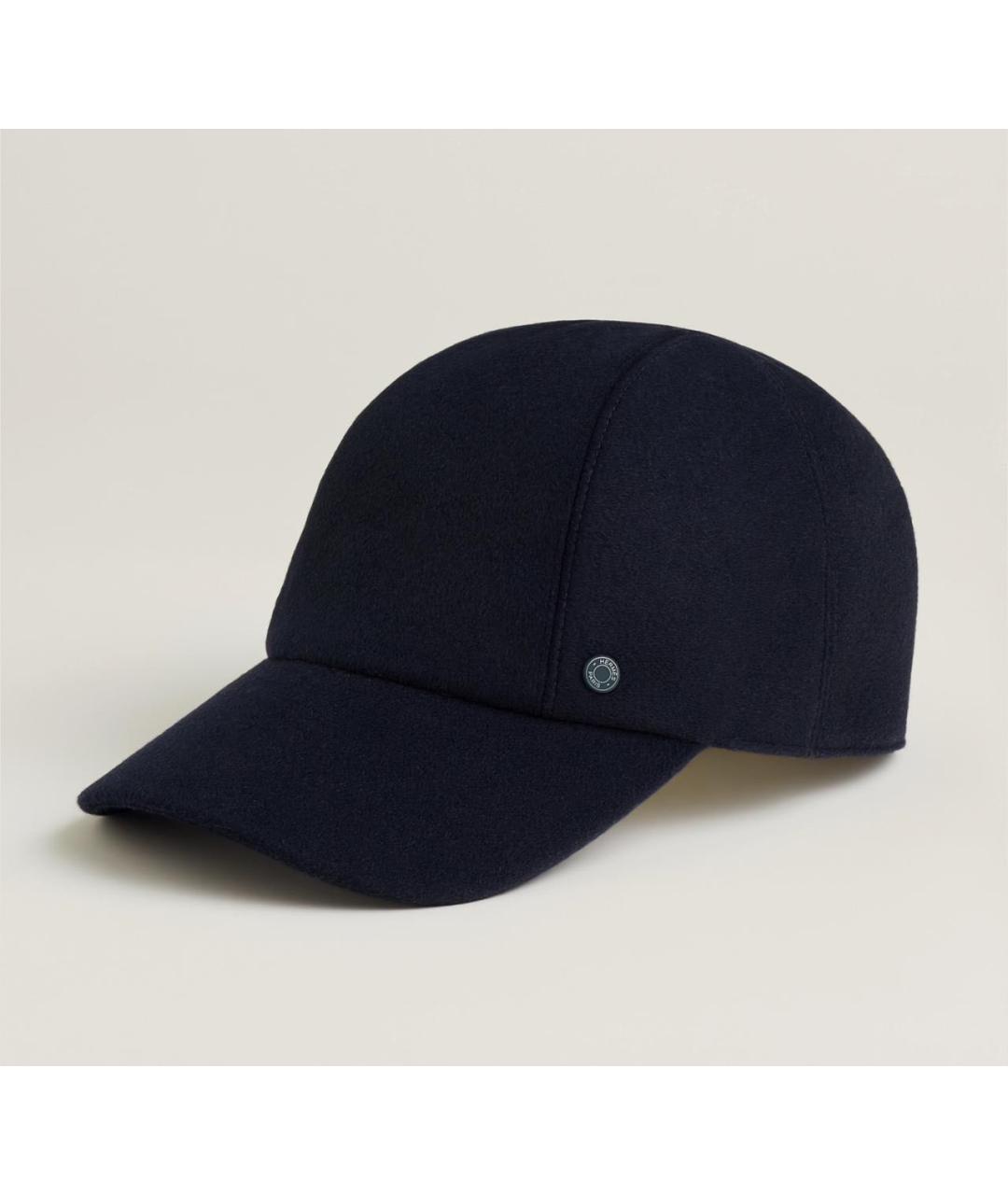 HERMES Темно-синяя кашемировая кепка/бейсболка, фото 6
