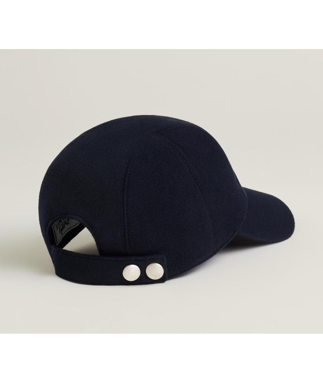 HERMES Темно-синяя кашемировая кепка/бейсболка, фото 2