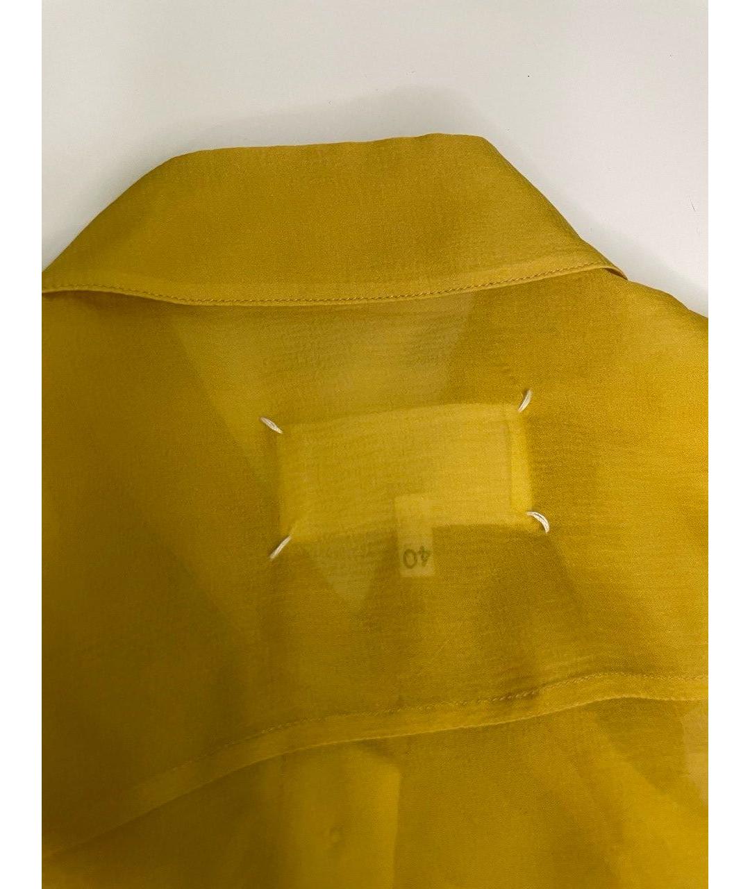 MAISON MARGIELA Желтая шелковая блузы, фото 3