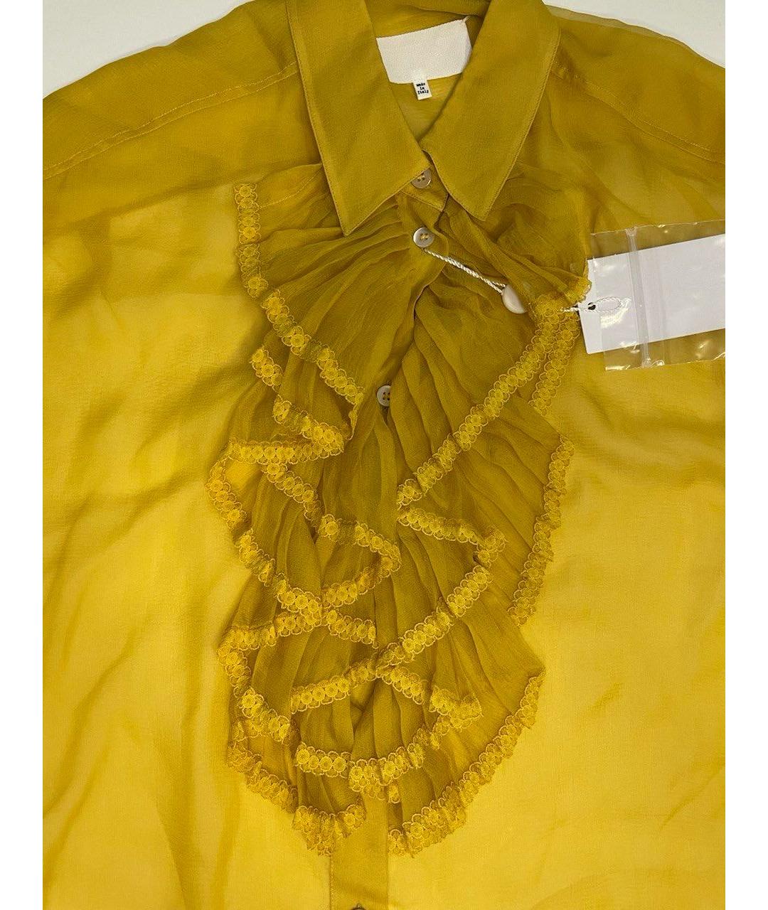 MAISON MARGIELA Желтая шелковая блузы, фото 4