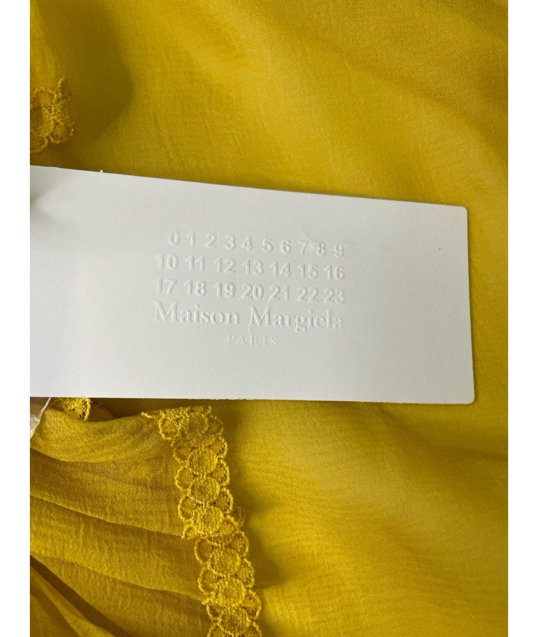 MAISON MARGIELA Желтая шелковая блузы, фото 6
