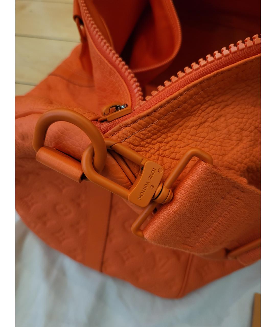 LOUIS VUITTON Оранжевая кожаная дорожная/спортивная сумка, фото 8