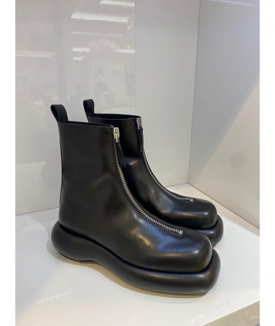 JIL SANDER Черные кожаные ботинки, фото 3