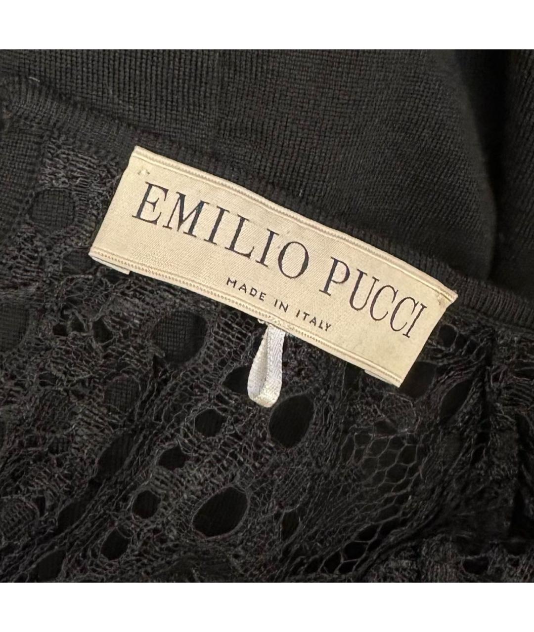 EMILIO PUCCI Черное шерстяное коктейльное платье, фото 4