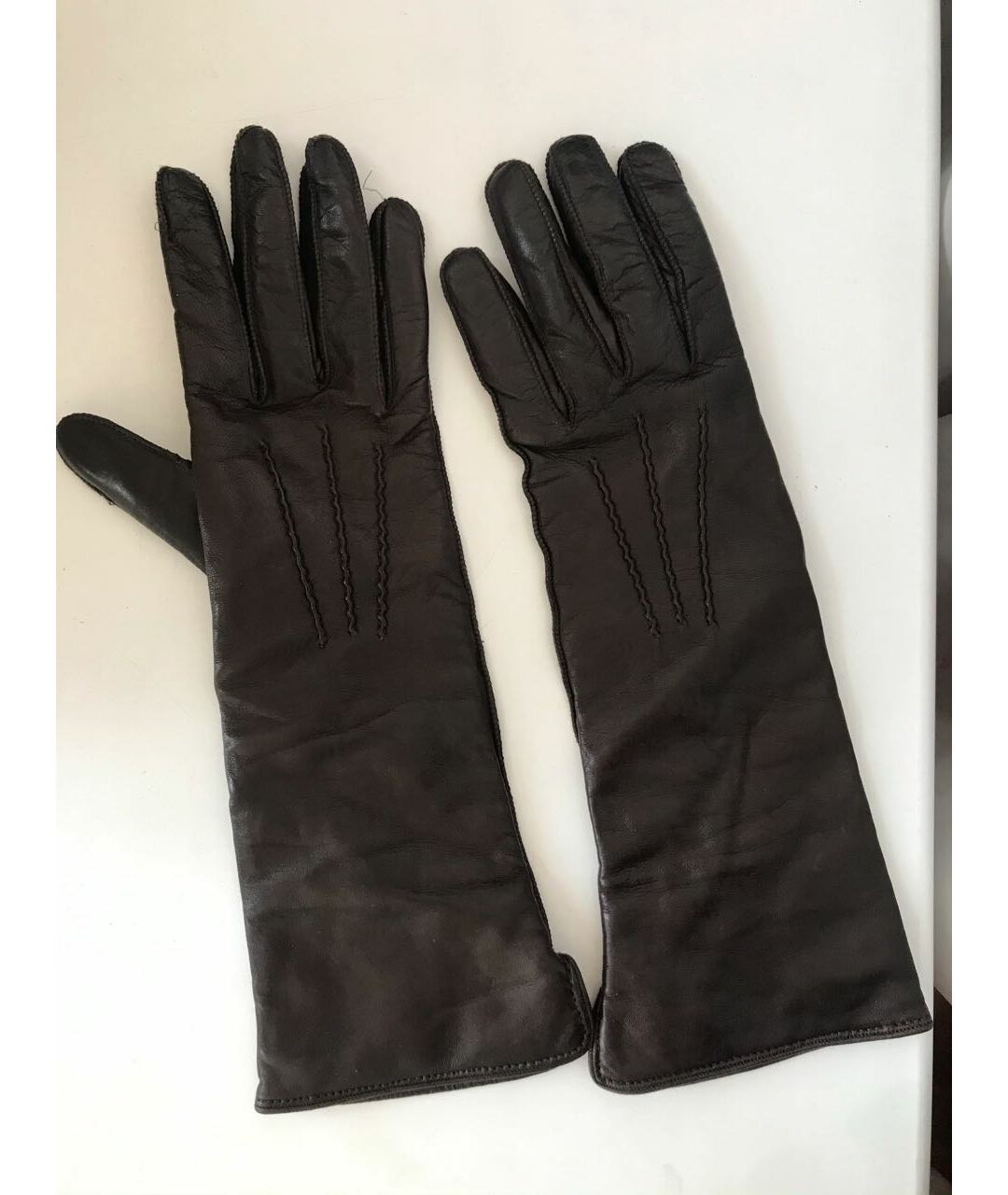 WEEKEND MAX MARA Коричневые кожаные перчатки, фото 5
