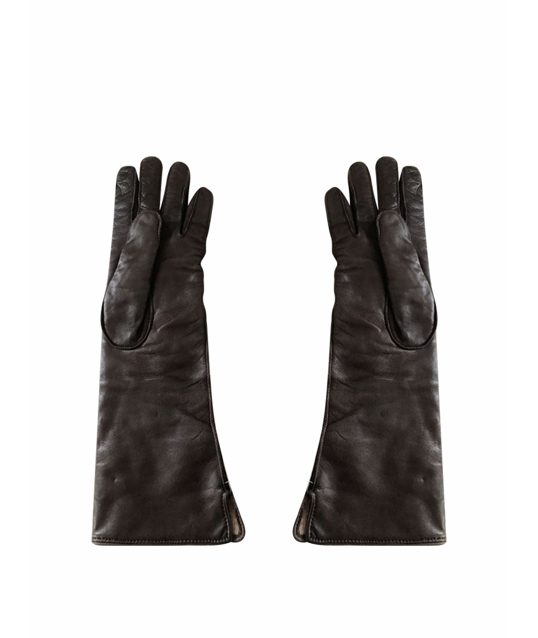WEEKEND MAX MARA Коричневые кожаные перчатки, фото 1