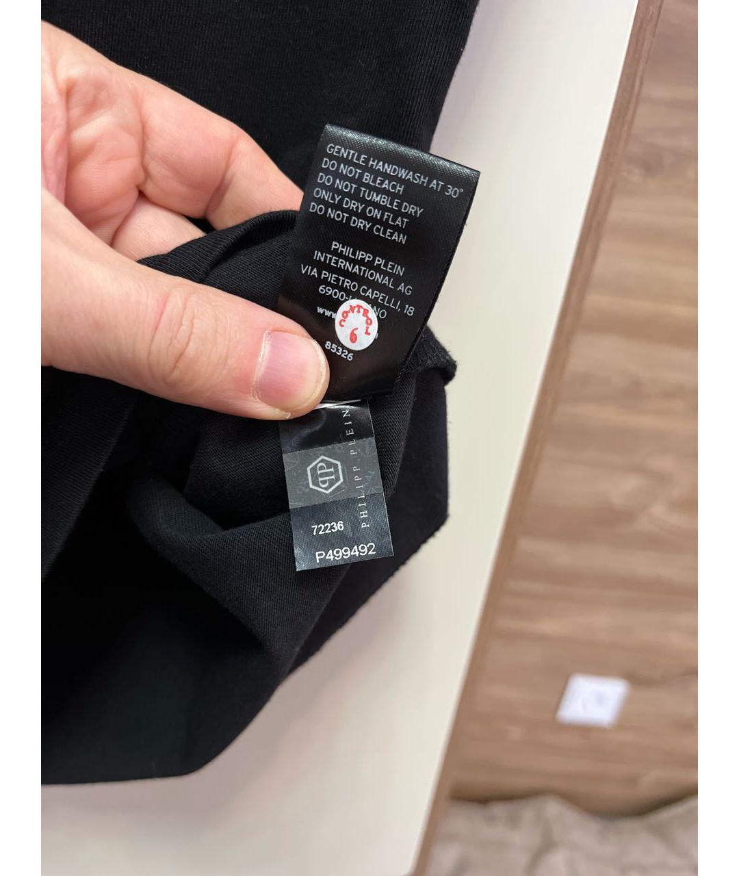 PHILIPP PLEIN Черная хлопковая футболка, фото 6