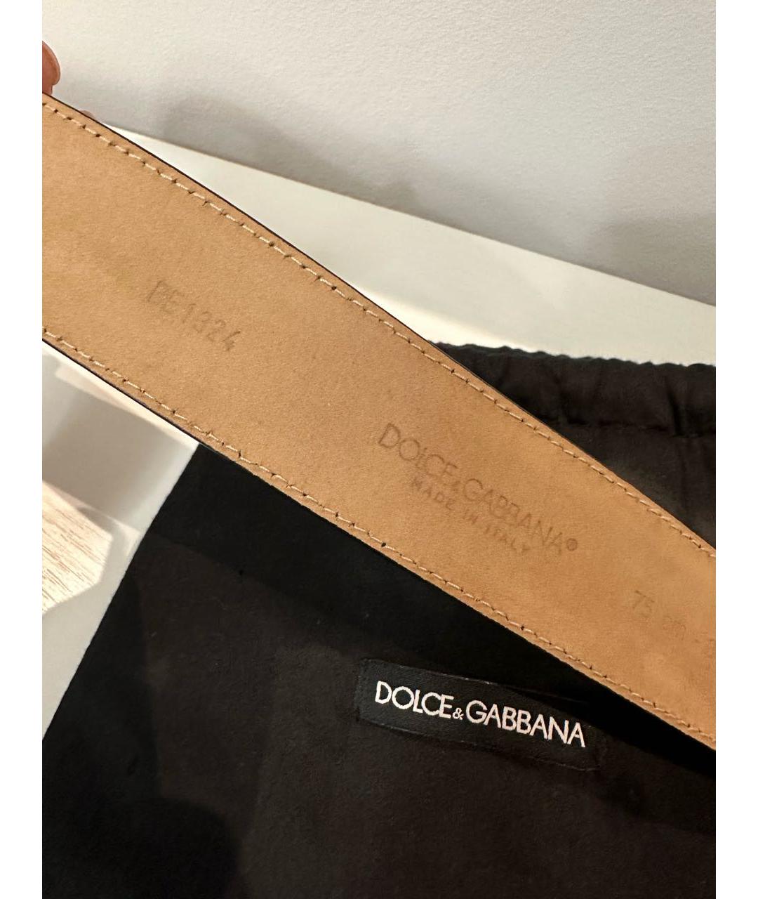 DOLCE&GABBANA Черный кожаный ремень, фото 3